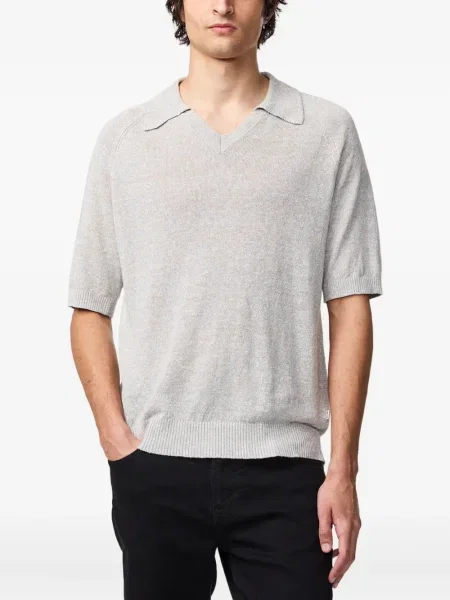 Tricou Nn07 cu decolteu în V scurt gri