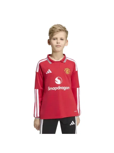 Koszulka domowa z długim rękawem dla dzieci Manchester United czerwona