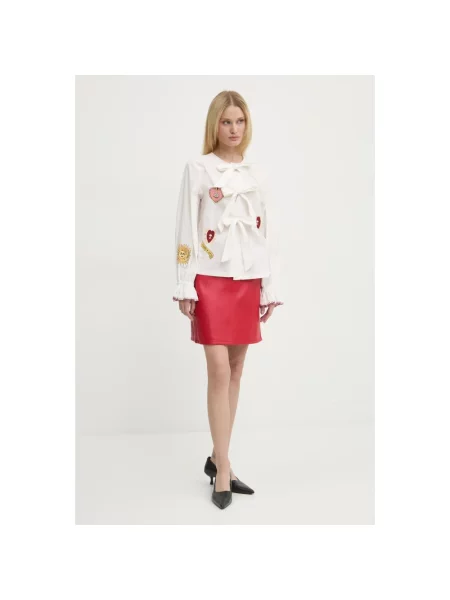 Never Fully Dressed spódnica Vegan Leather Mini Jaspre Skirt mini ołówkowa czerwony