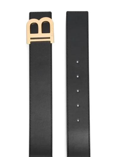 Cu centură curea Balmain din piele negru
