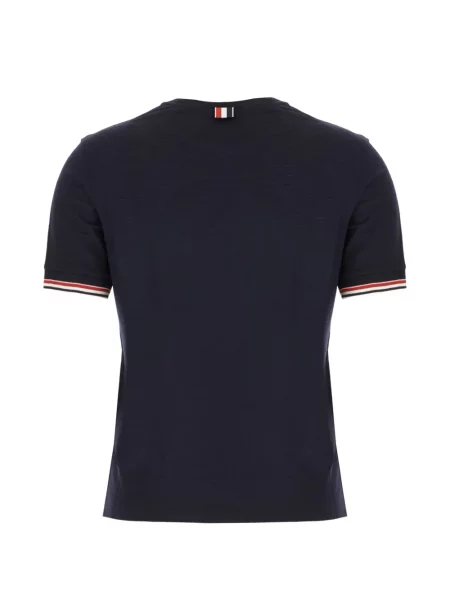 Ριγέ πλεκτή μικρός μπλούζα Thom Browne μπλε