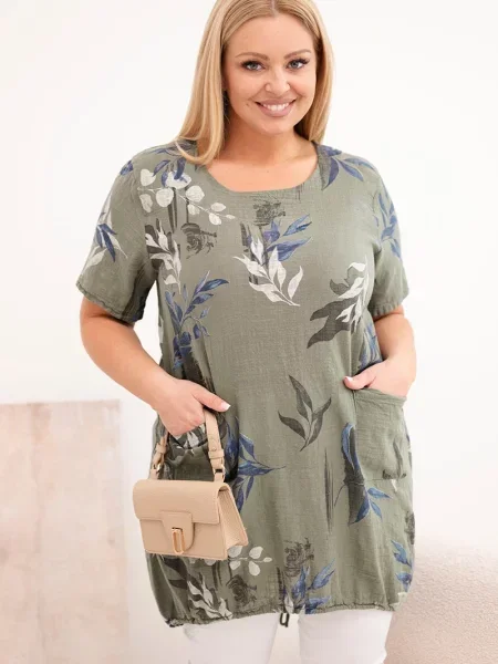 Bluză Kesi Włoski cu mâneci scurte albastru