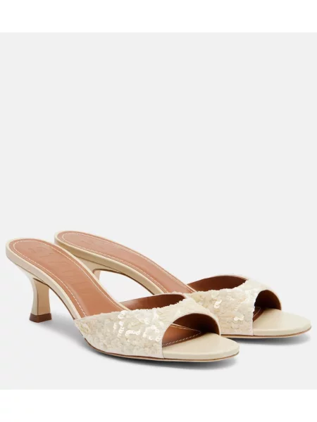 Papuci tip mules Staud alb