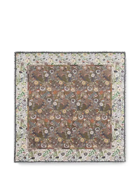 Fular Bimba Y Lola cu model floral cu autograf maro