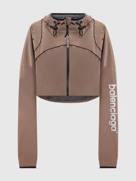 Укорочена спортивна куртка Balenciaga коричнева