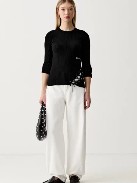 KARL LAGERFELD JEANS Pulover / alb negru