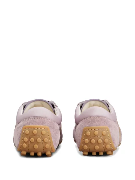 Маратонки Tod's с връзки на райета с дантела розово