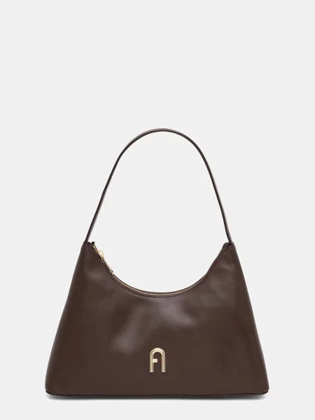 Kožená kabelka Furla hnědá