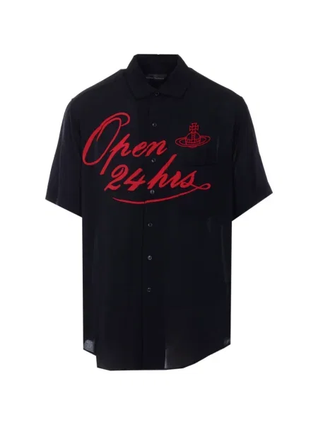 Къс риза Vivienne Westwood с принт черно