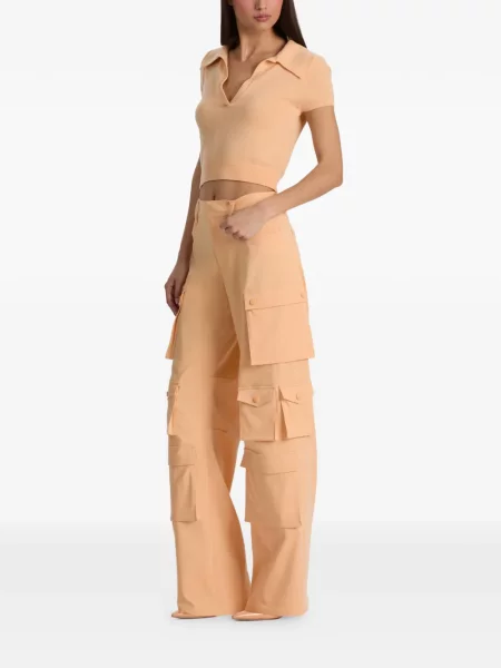 S ovratnikom polo majica Alice + Olivia narančasta