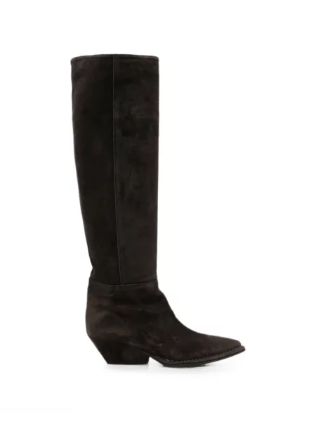 Botine Del Carlo din piele de căprioară maro
