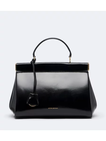 Top Victoria Beckham din piele negru