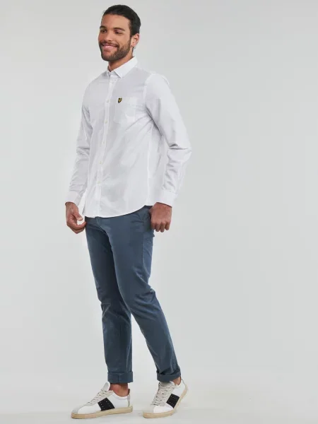 Cămașă Lyle & Scott din țesătură twill alb