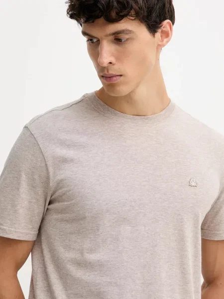 Меланжевая футболка United Colors Of Benetton бежевая