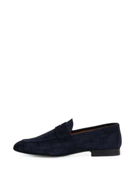 Pantofi loafer Hackett London din piele de căprioară albastru