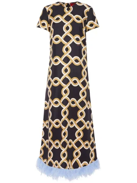 Rochie La Doublej cu pene de costum negru