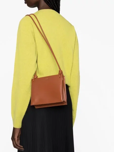 Torbica Jil Sander s autogramom smeđa