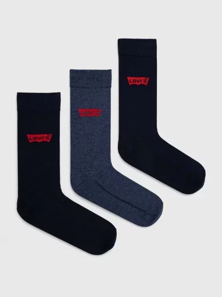 Skarpety z detalami z logo w zestawie 3 szt. Levi's niebieskie