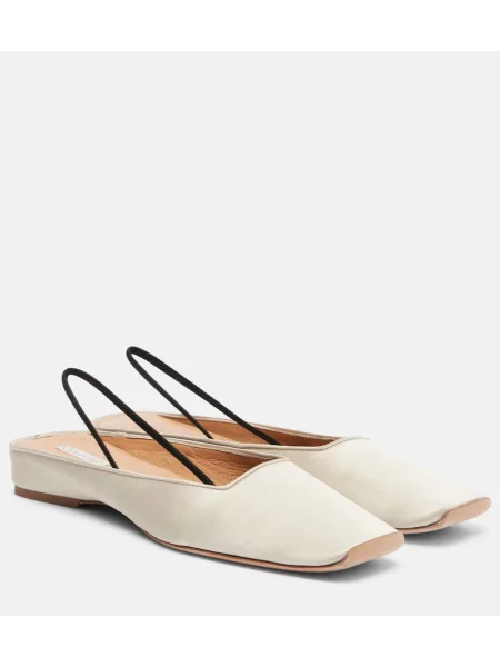 Usnjene balerinke Calvin Klein Collection z odprtimi petami bela