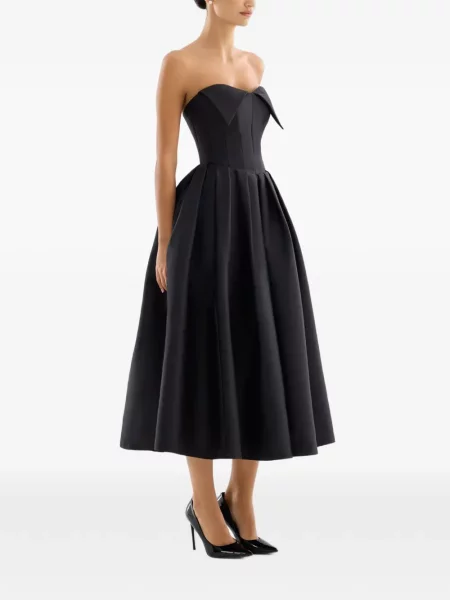 Rochie midi Adamaris fără bretele negru
