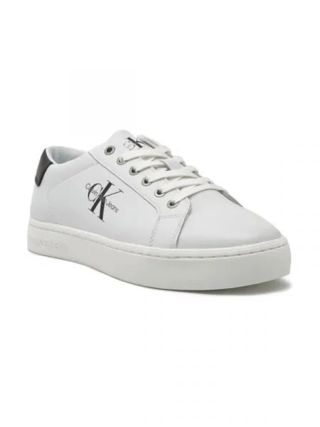 Bőr félcipo Calvin Klein Jeans fehér