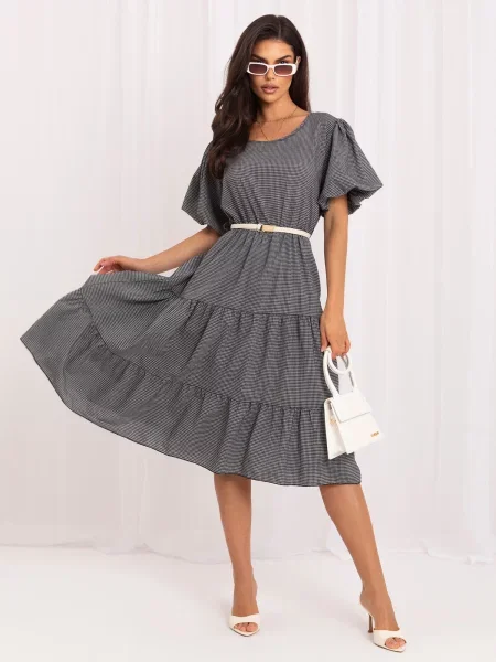 Rochie Italy Moda cu mâneci balon negru