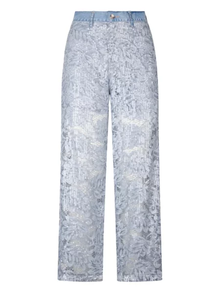 Květinové krajkové džíny Liu Jo modré