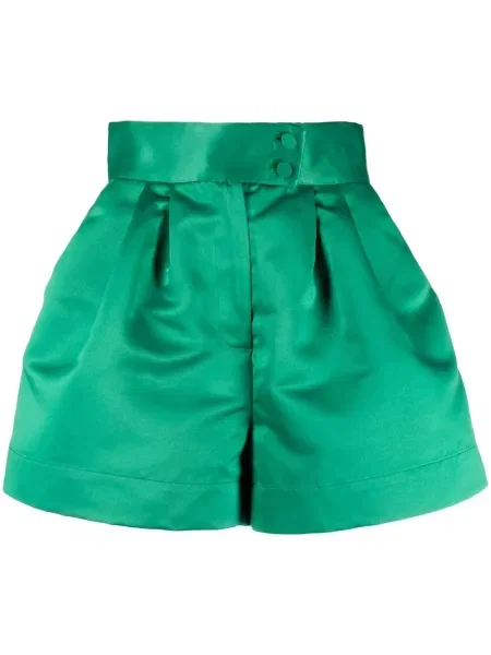 Mini pantaloni scurți Styland din satin mini verde