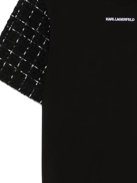 Haftowana bukiecik koszulka Karl Lagerfeld czarna