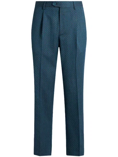 Pantaloni Etro cu broderie albastru