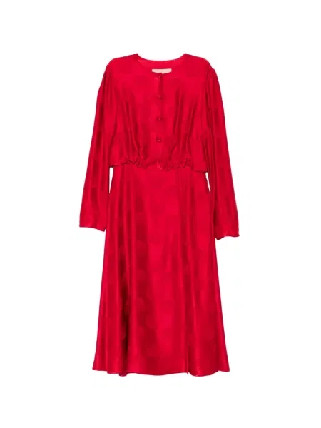 Rochie midi Valentino Garavani cu buline din jacard roșu