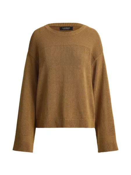 Pulover Lauren Ralph Lauren cu decolteu rotund maro