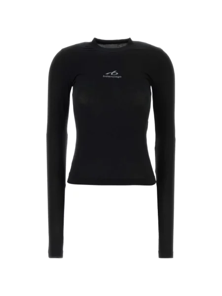 Lung tricou Balenciaga cu imagine negru
