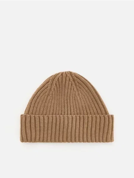 Reserved Čiapka beanie zo štruktúrovanej látky béžová