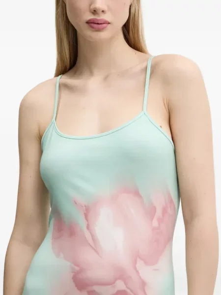 Rochie midi Desigual cu model floral cu imagine până la genunchi verde