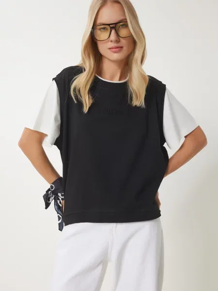 Happiness İstanbul Tricou negru alb