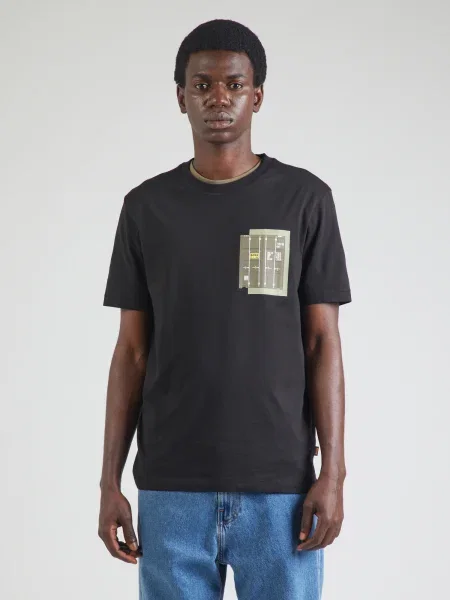 BOSS Tricou Te_Container negru
