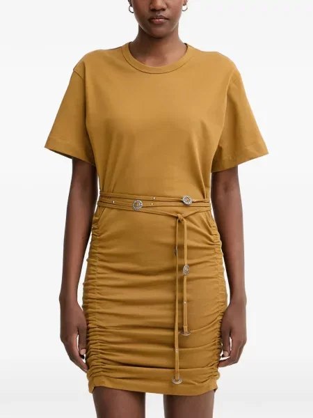 Rochie mini Pinko cu volane maro