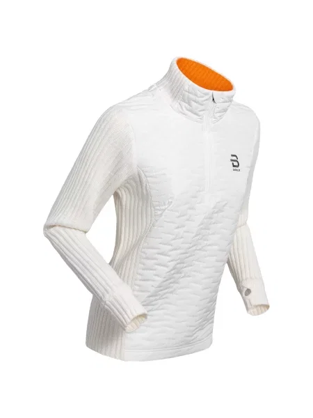 Sweter z zamkiem błyskawicznym Daehlie Sportswear Comfy biały