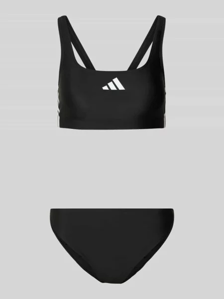 Bikini z nadrukiem z logo Adidas Sportswear czarny