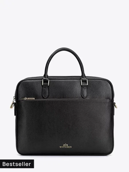 Torba na laptopa i dokumenty ze skóry naturalnej czarna
