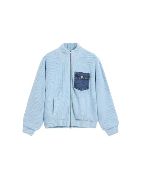 Desigual Kardigan džínovina / světlemodrá modrá