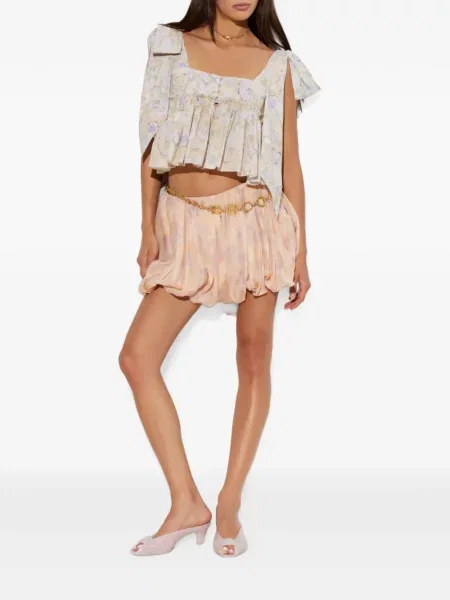 Top Chloé cu funde cu model floral