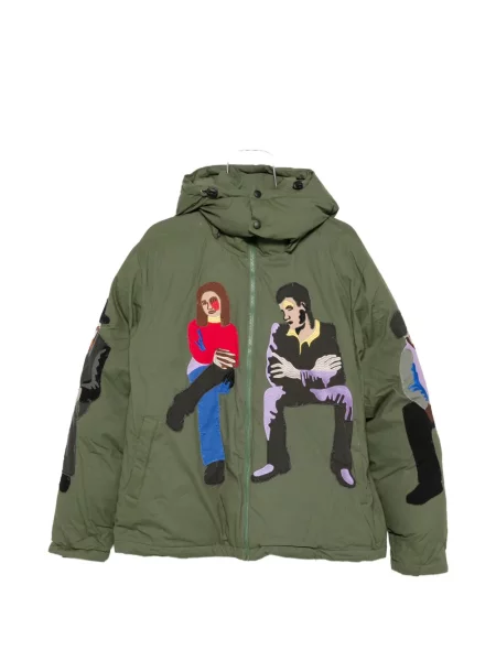 Geacă Kidsuper cu broderie cu glugă verde