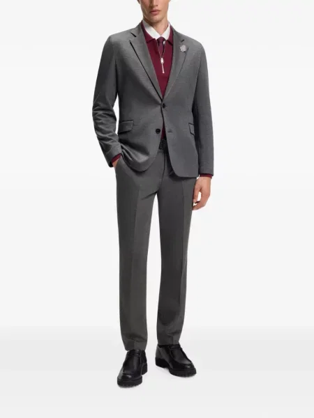 Pantaloni Hugo de lână melange gri