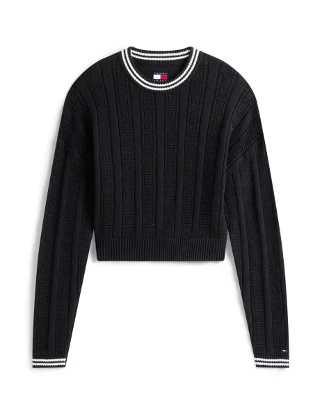 Tommy Jeans Pulover negru alb