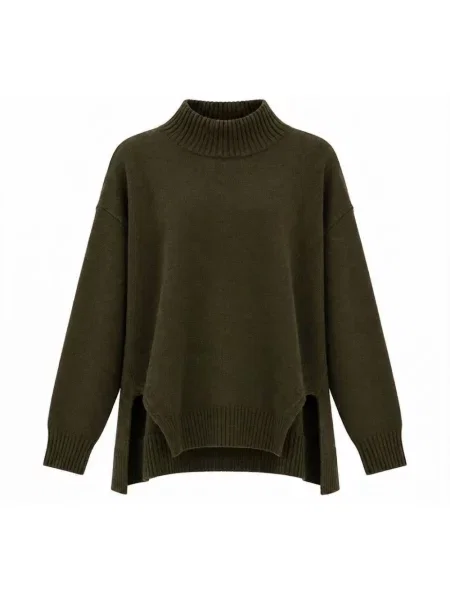 Sweter z golfem Kaos zielony
