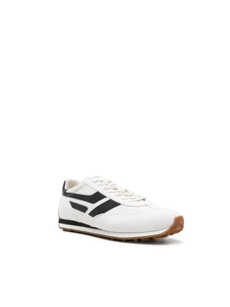Sneakersy Tom Ford sznurowane skórzane z logo białe