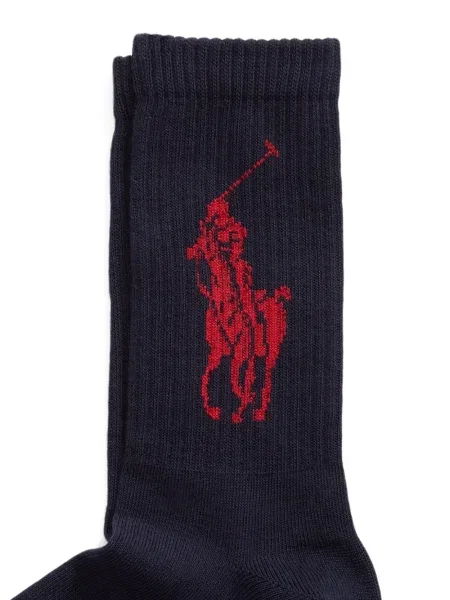 Ριγέ δερμάτινος κάλτσες Polo Ralph Lauren με κορδόνι μαύρο