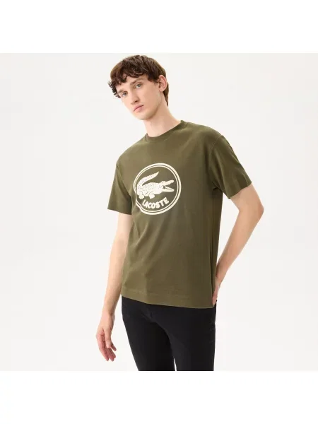 Футболка Lacoste с круглым вырезом зеленая